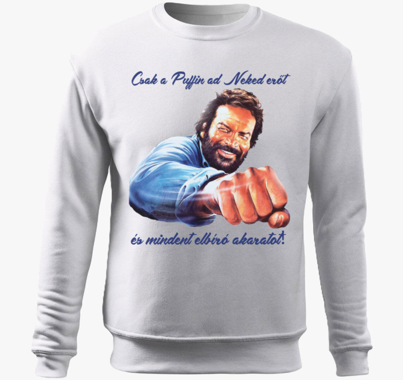 Bud Spencer puffin ököl belebújós pulóver — Fehér