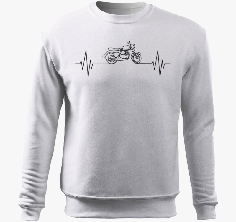 Motorozás ekg belebújós pulóver — Fehér