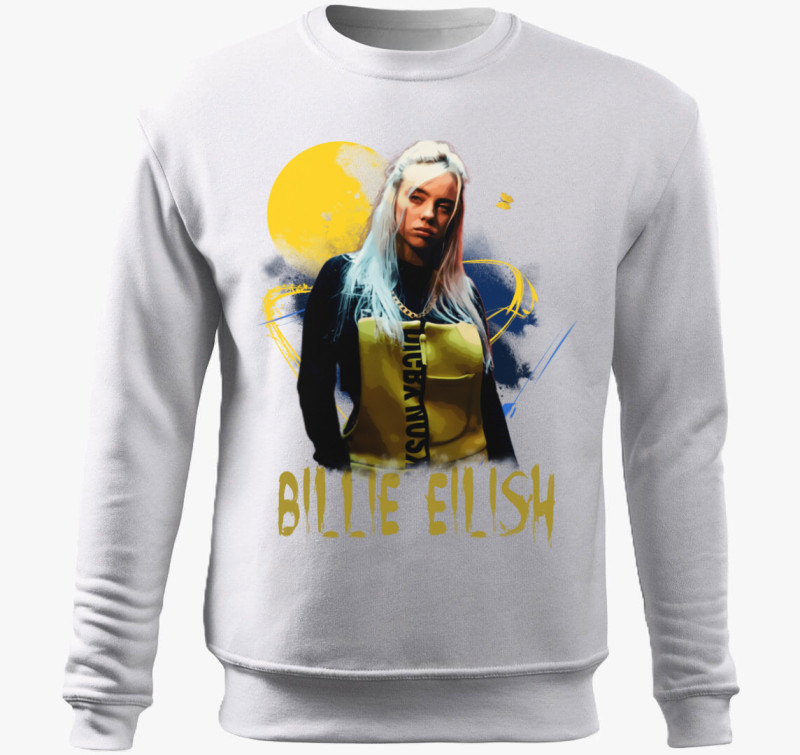Billie Eilish belebújós pulóver — Fehér