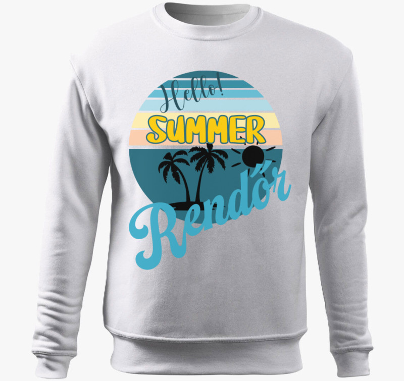 Hello Summer rendőr belebújós pulóver — Fehér