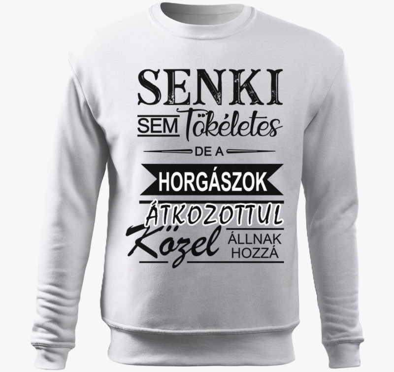 Tökéletes horgász belebújós pulóver — Fehér