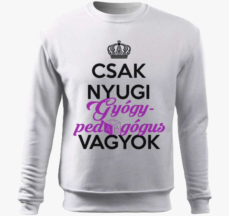 Gyógypedagógus belebújós pulóver — Fehér