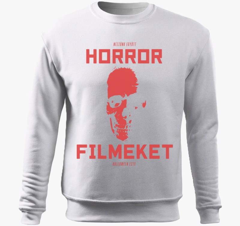 Nézzünk horror filmeket belebújós pulóver — Fehér
