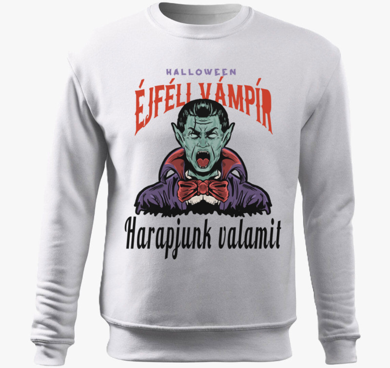 Éjféli vámpír halloweeni belebújós pulóver — Fehér