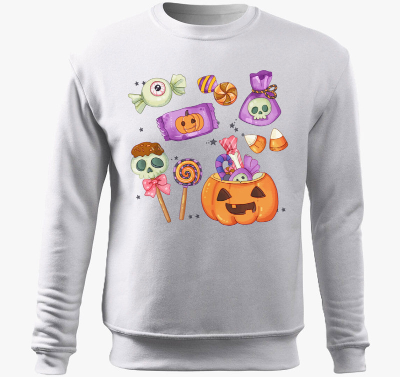 Halloween cukorka belebújós pulóver — Fehér