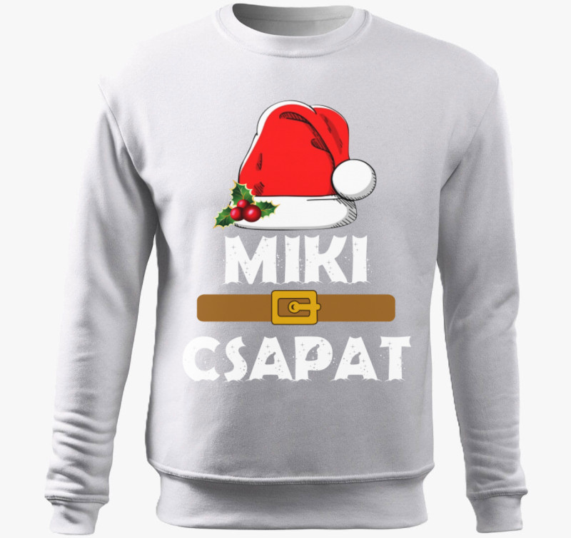 Mikulás csapat belebújós pulóver — Fehér