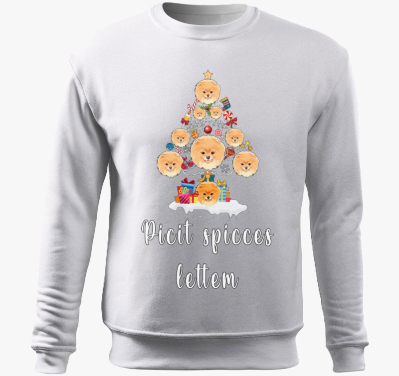 (Törpe)spicces karácsonyi belebújós pulóver — Fehér
