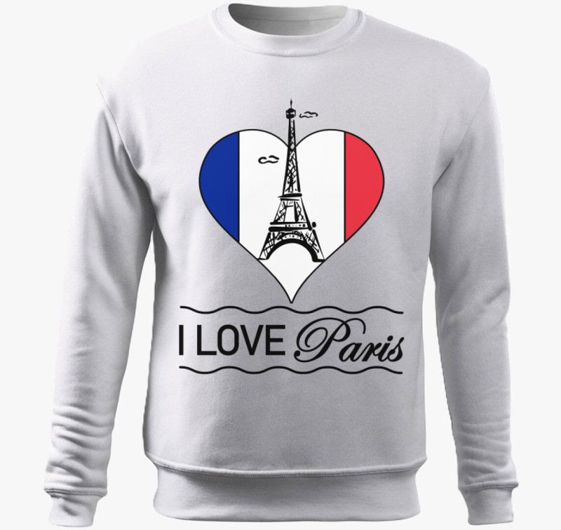 I love Paris belebújós pulóver — Fehér