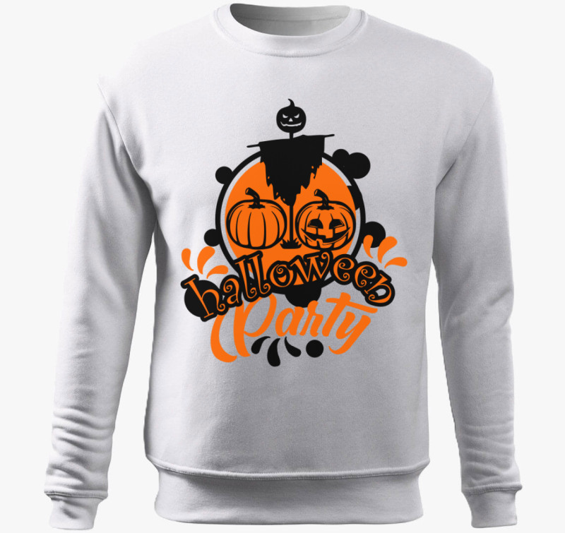 Halloween mintás belebújós pulóver — Fehér