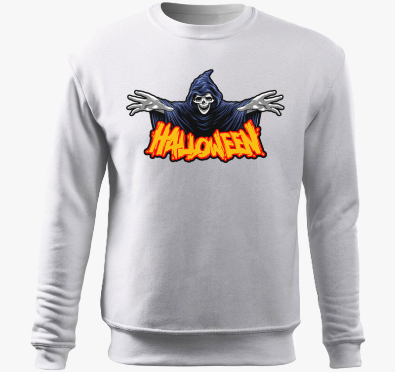 Halloween-i szellemes belebújós pulóver — Fehér