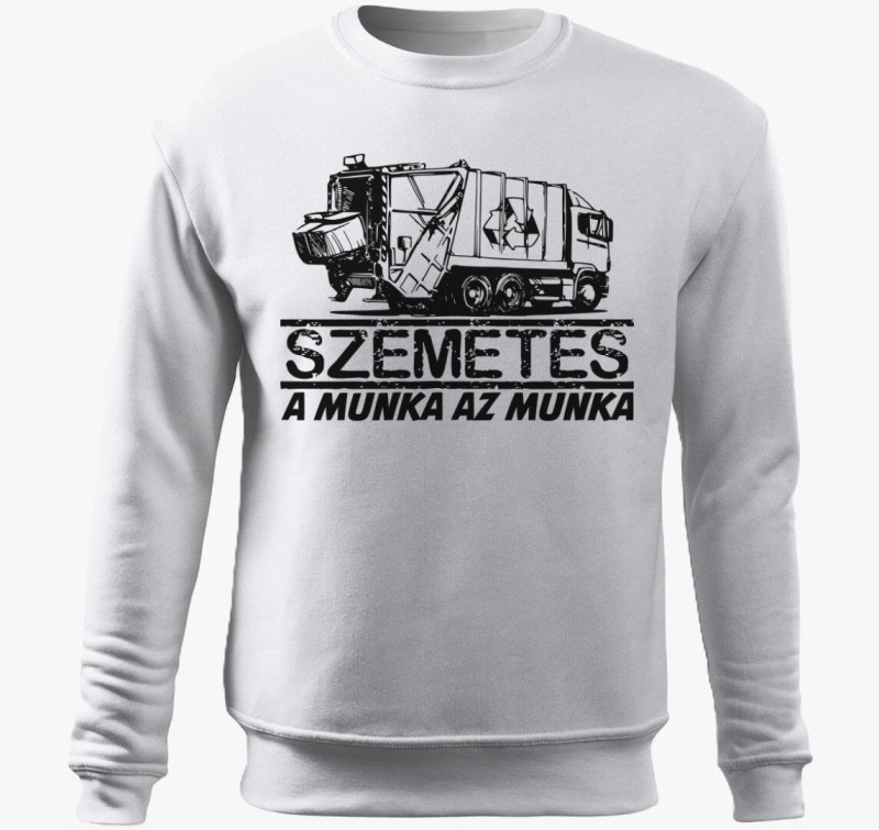 Szemetes belebújós pulóver — Fehér