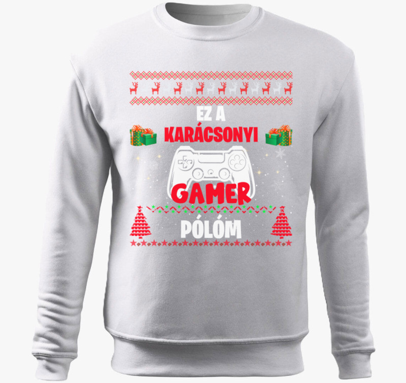 Ez a karácsonyi gamer belebújós pulóverem — Fehér