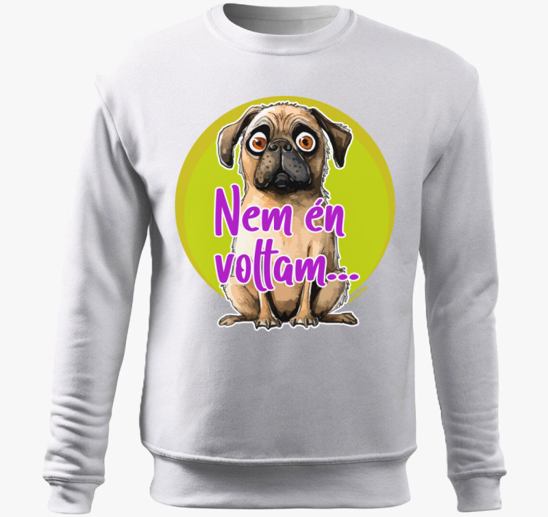 Mopsz kutya belebújós pulóver — Fehér
