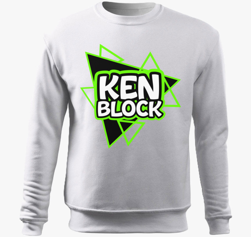 Ken Block feliratú belebújós pulóver — Fehér