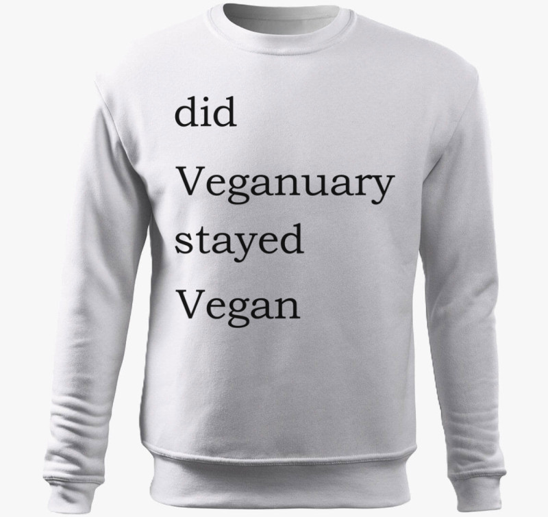 Did Veganuary belebújós pulóver — Fehér