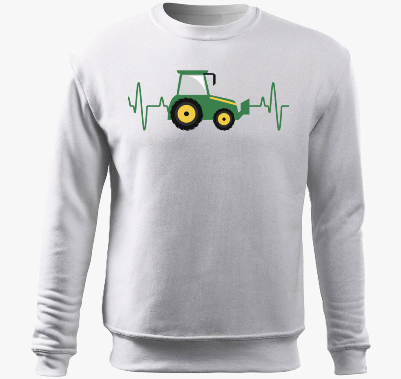 Traktor ekg belebújós pulóver — Fehér