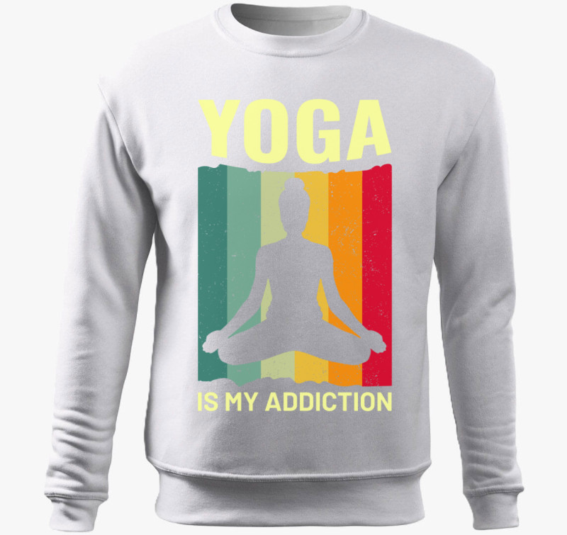 Yoga is my addiction belebújós pulóver — Fehér