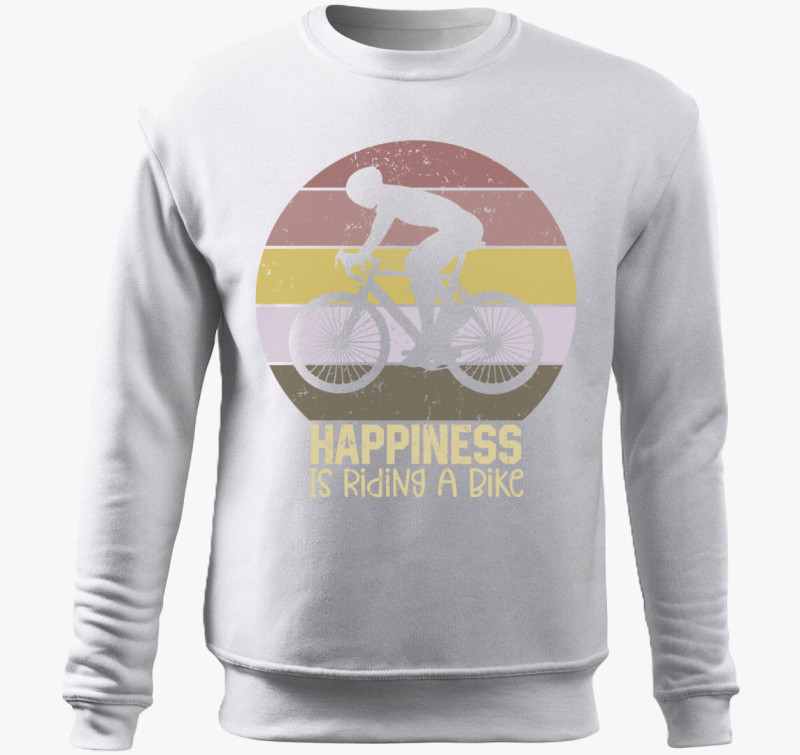 Happiness bike belebújós pulóver — Fehér