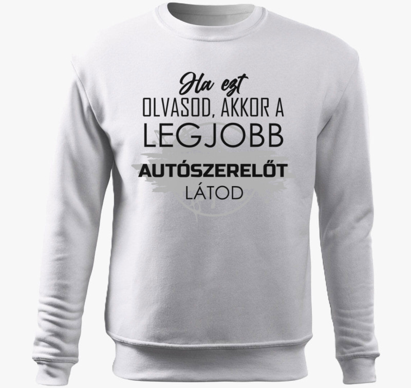Legjobb autószerelő belebújós pulóver — Fehér