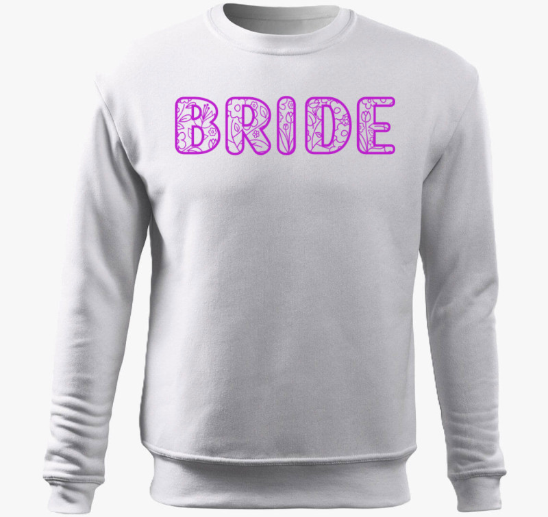 Bride virágos pink belebújós pulóver — Fehér
