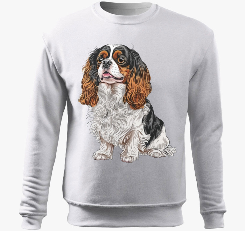 Spaniel belebújós pulóver — Fehér