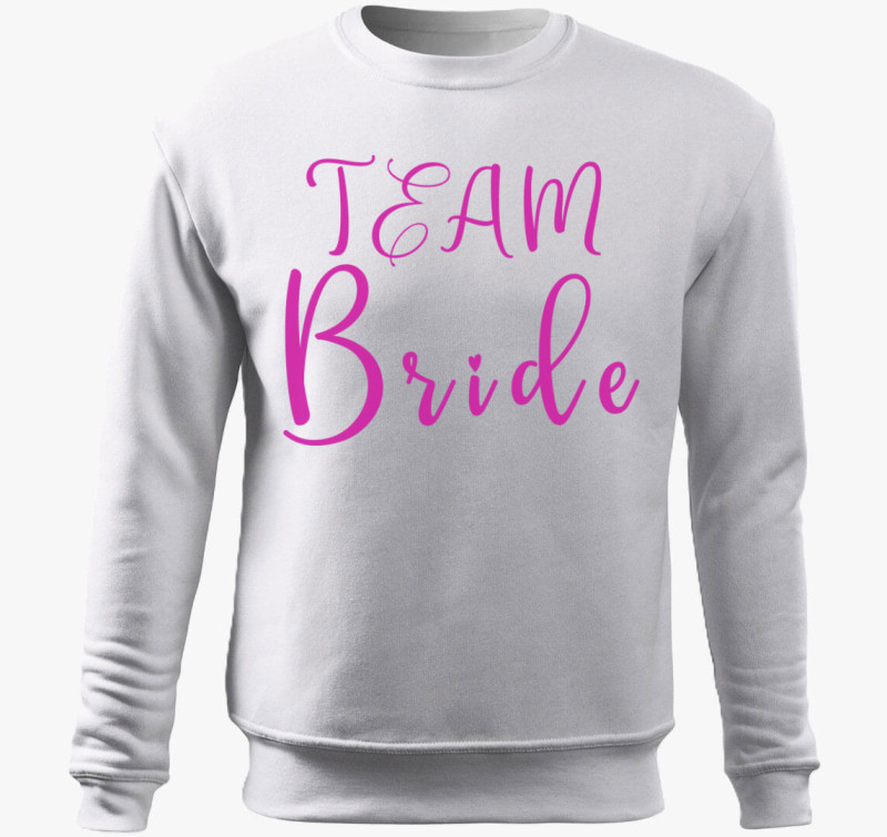 TEAM Bride pink szivecske belebújós pulóver — Fehér