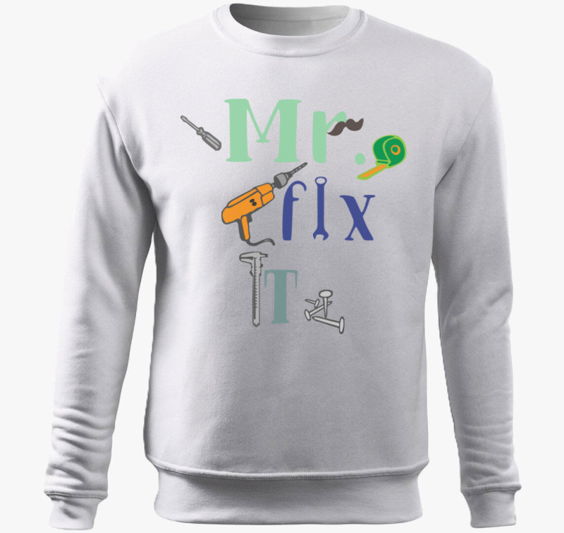 MR FIX IT belebújós pulóver — Fehér