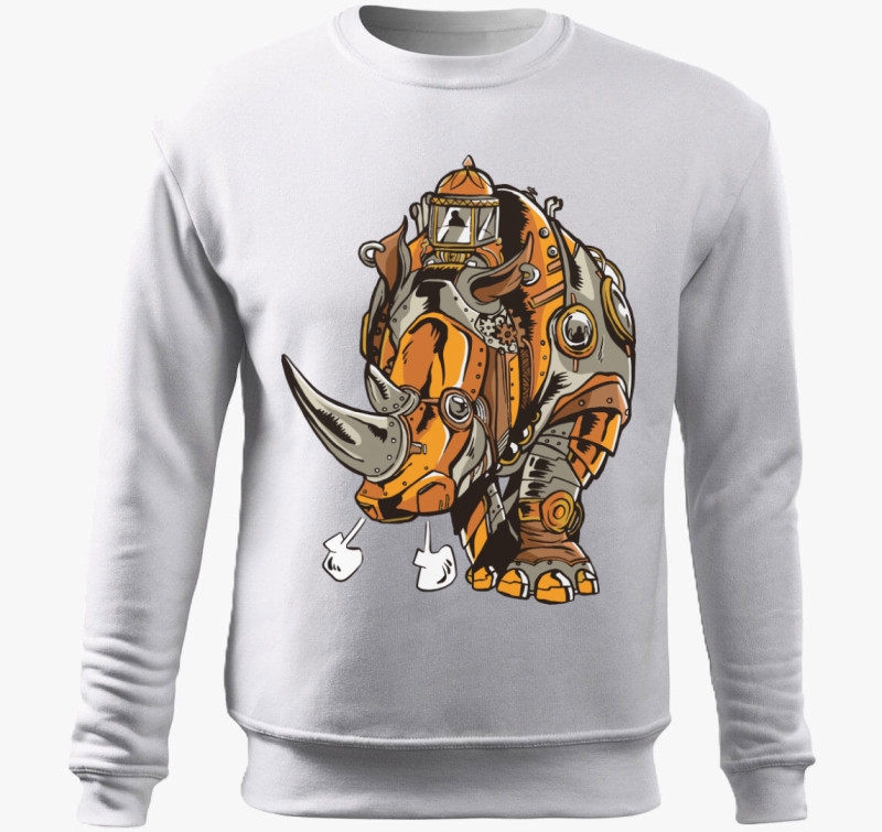 Steampunk Orrszarvú belebújós pulóver — Fehér