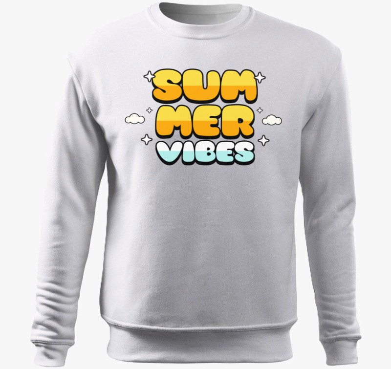 Summer vibes belebújós pulóver — Fehér