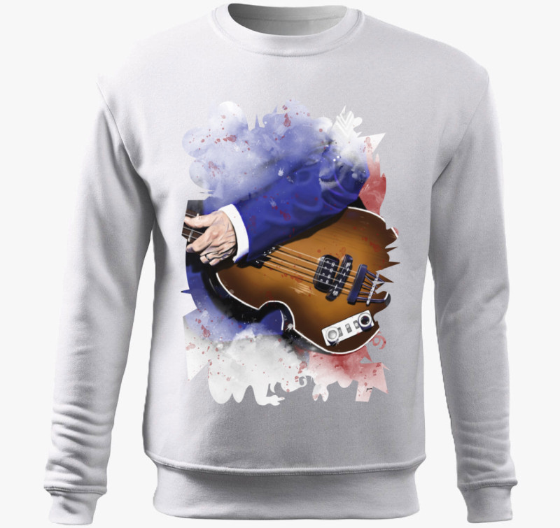 Paul McCartney Basszusgitár belebújós pulóver — Fehér