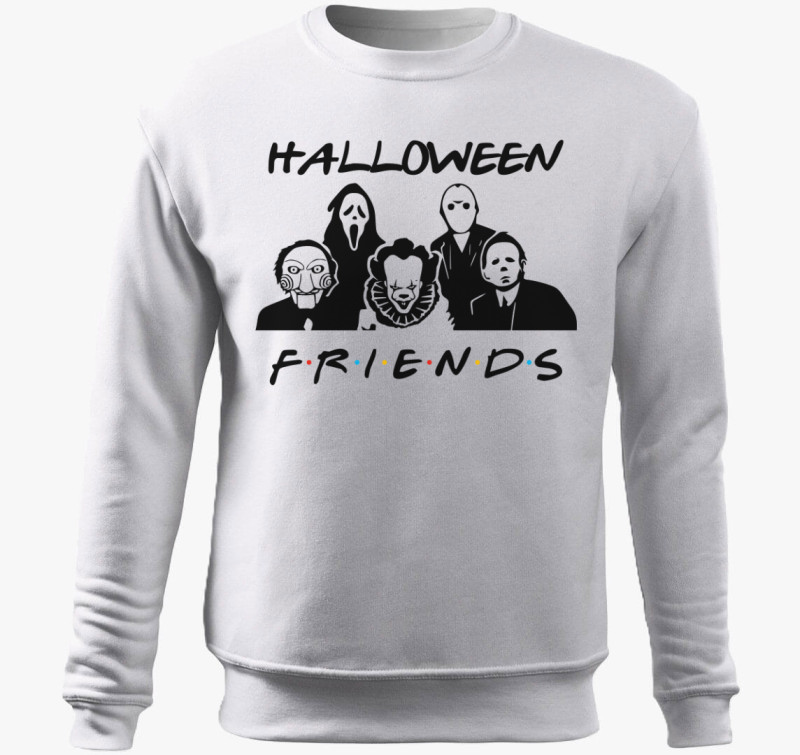 Halloween friends halloween belebújós pulóver — Fehér
