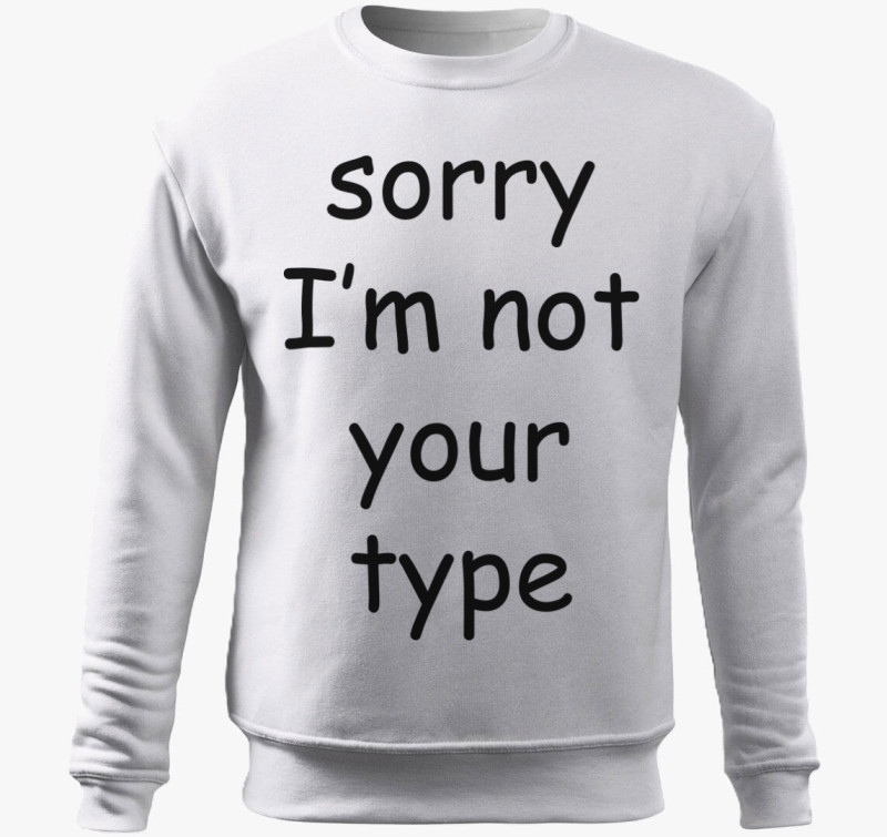 Comic sans sorry belebújós pulóver — Fehér