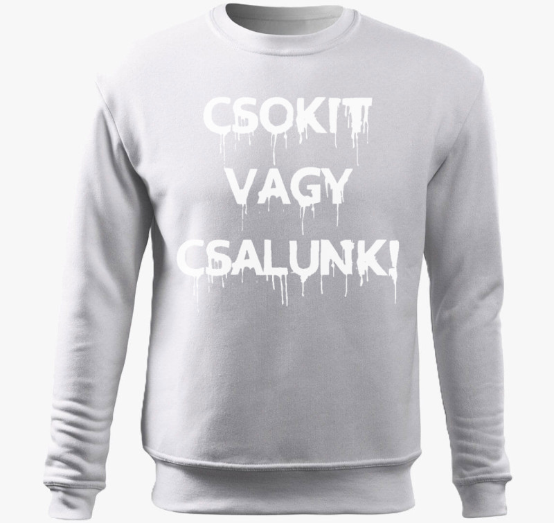 Csokit v csalunk belebújós pulóver — Fehér