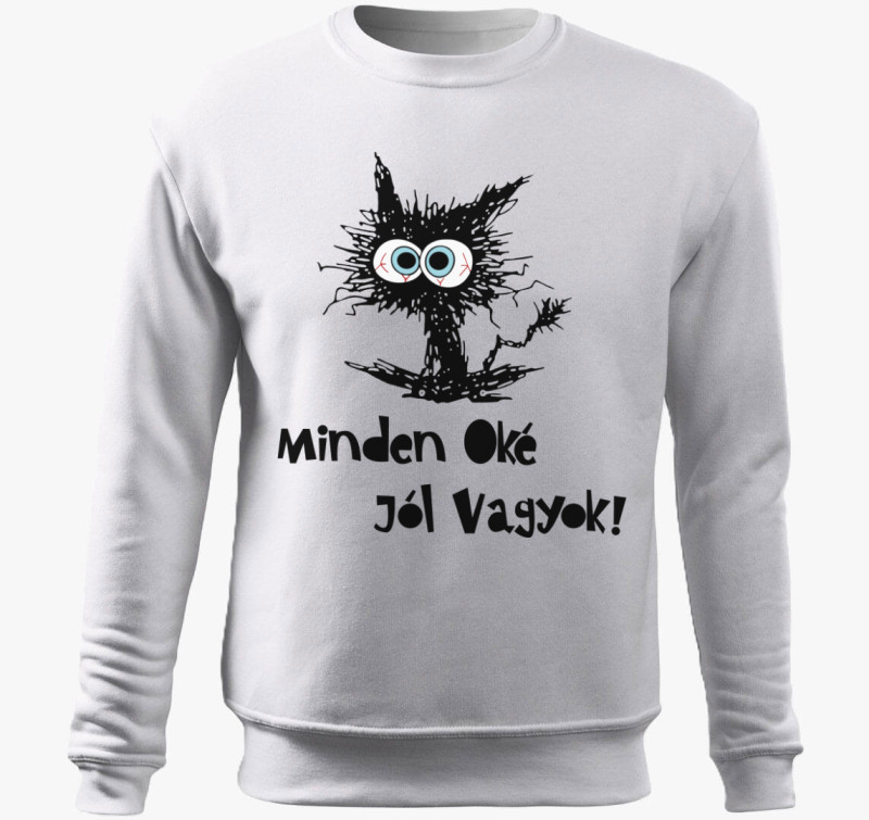 Oké cat belebújós pulóver — Fehér