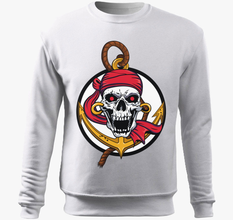 Pirate skull belebújós pulóver — Fehér
