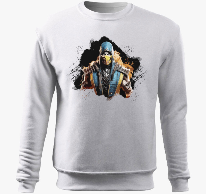 Mortal Kombat Scorpion avatar belebújós pulóver — Fehér