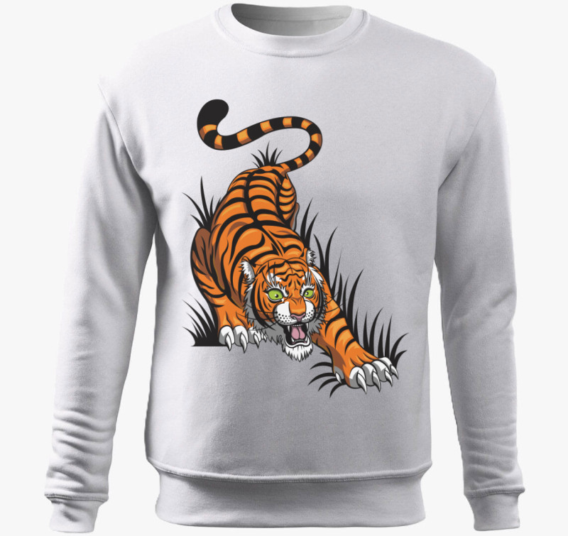 Tiger belebújós pulóver — Fehér