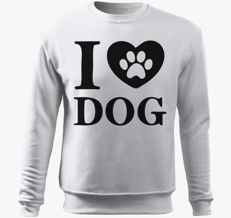 I love dog belebújós pulóver — Fehér