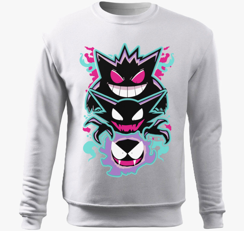 Pokemon Haunter belebújós pulóver — Fehér