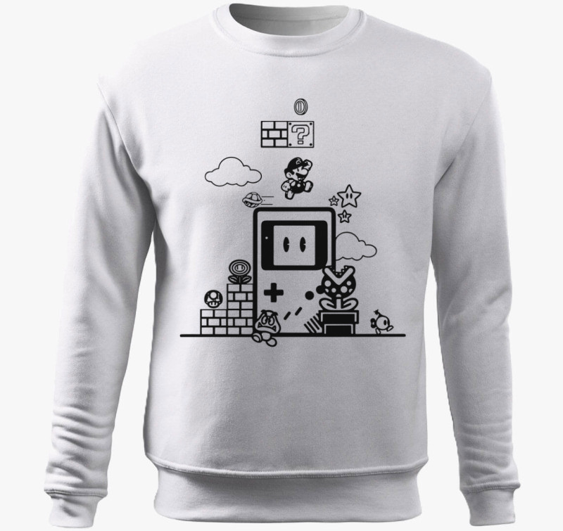 Old games belebújós pulóver — Fehér