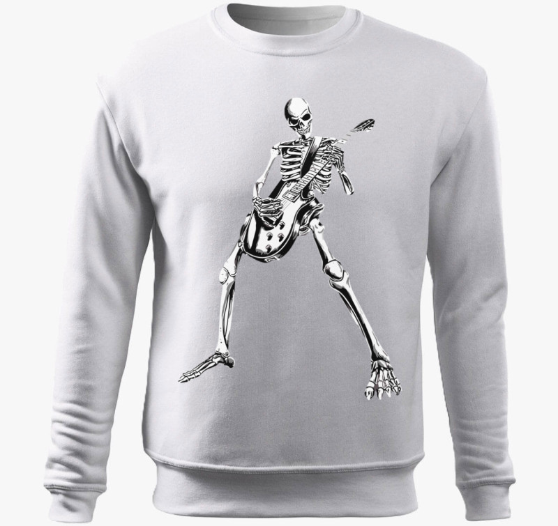 Skeleton metal belebújós pulóver — Fehér