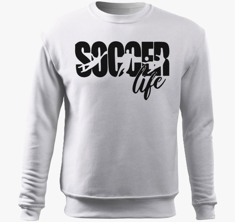 Soccer life belebújós pulóver — Fehér