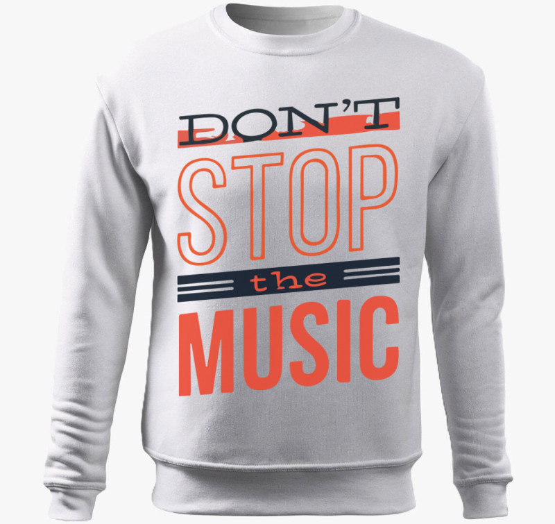 Dont stop the music belebújós pulóver — Fehér