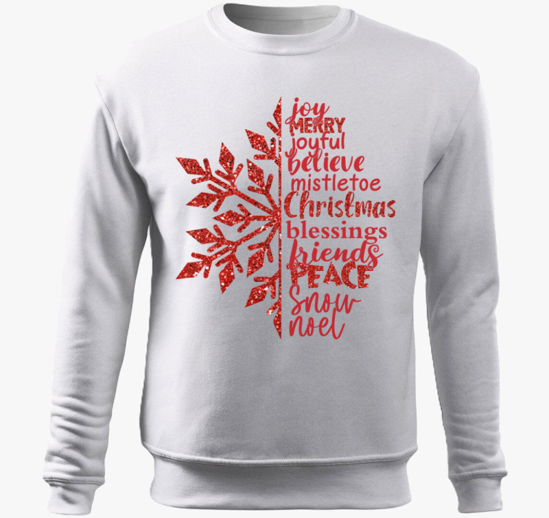 Xmas snowflake belebújós pulóver — Fehér