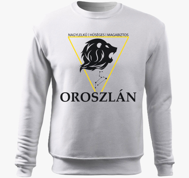 Horoszkóp OROSZLÁN belebújós pulóver — Fehér