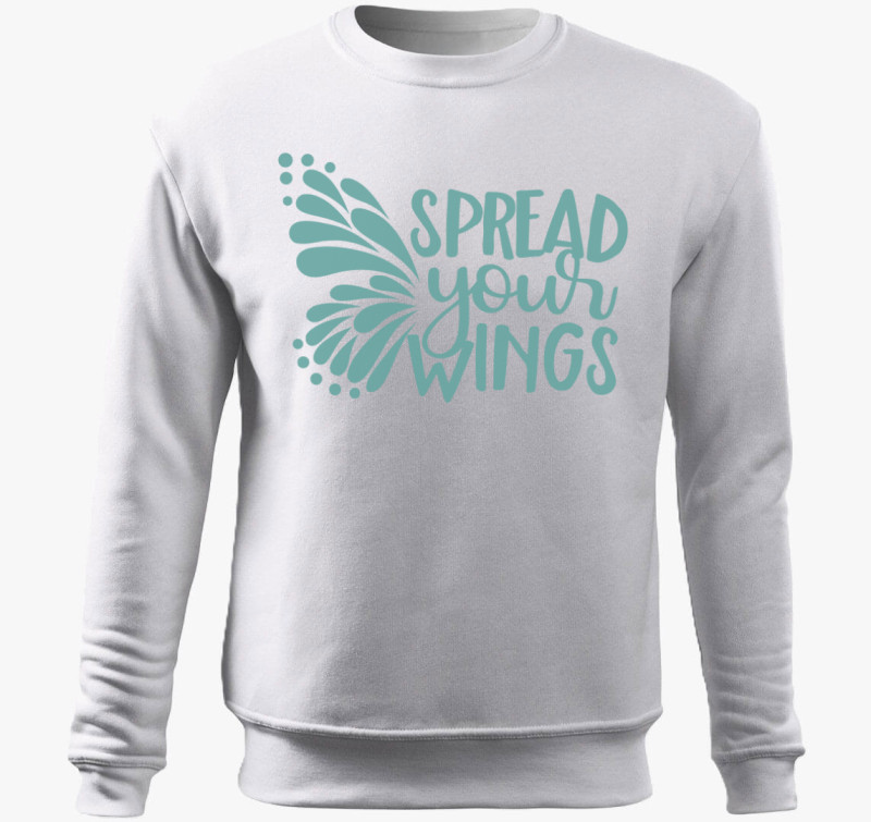 Spread wings türkiz belebújós pulóver — Fehér