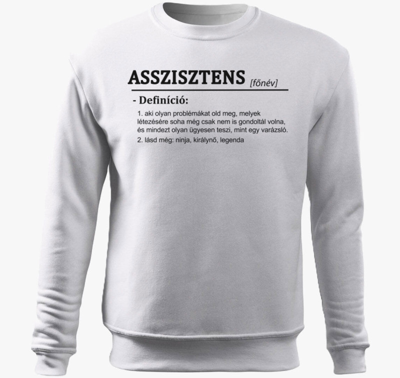 Asszisztens belebújós pulóver — Fehér