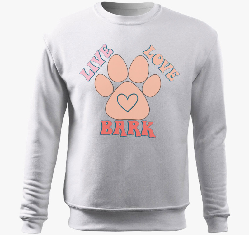 Live Love Bark belebújós pulóver — Fehér