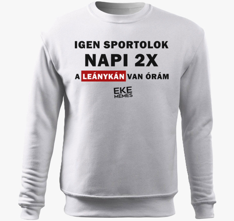 Igen sportolok! belebújós pulóver — Fehér