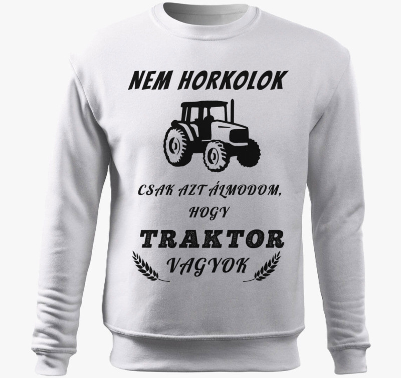 Traktoros belebújós pulóver — Fehér